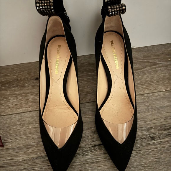 Nicholas Kirkwood Black Women's Shoes Crystal Bow New